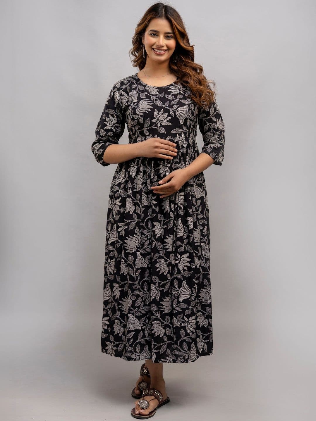 Mialo fashion Women Printed Indie Prints Maternity Anarkali Kurta - view 1