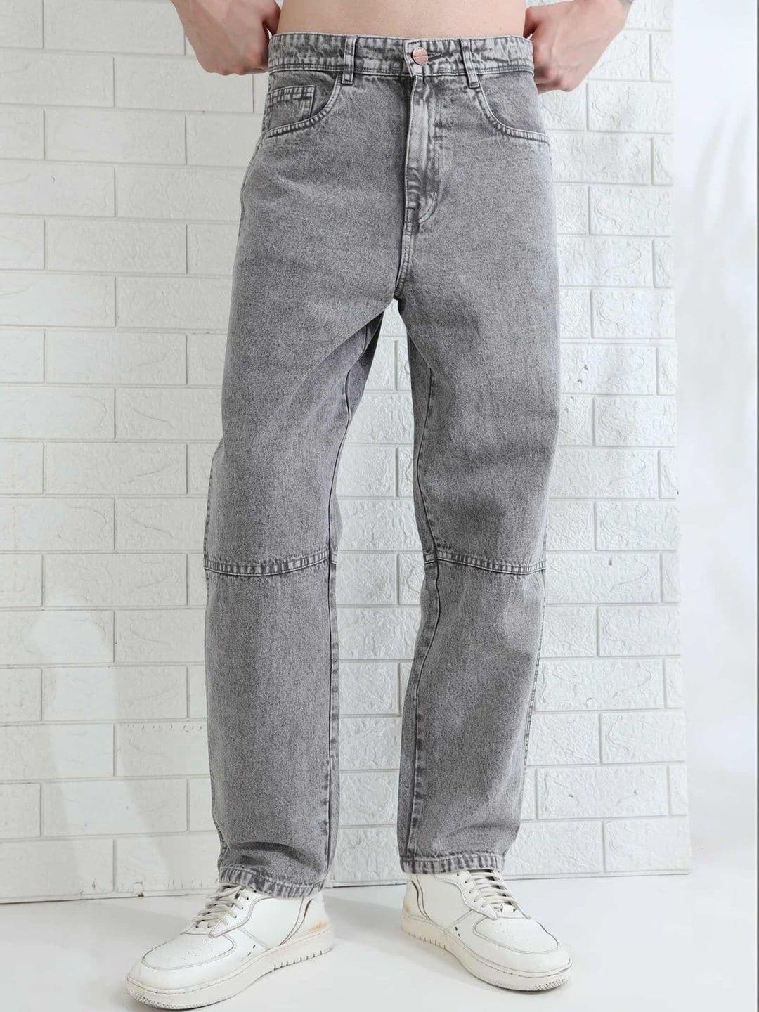 AIDAN PAUL Men Loose Relaxed Fit Mid-Rise Light Fade Jeans - view 1