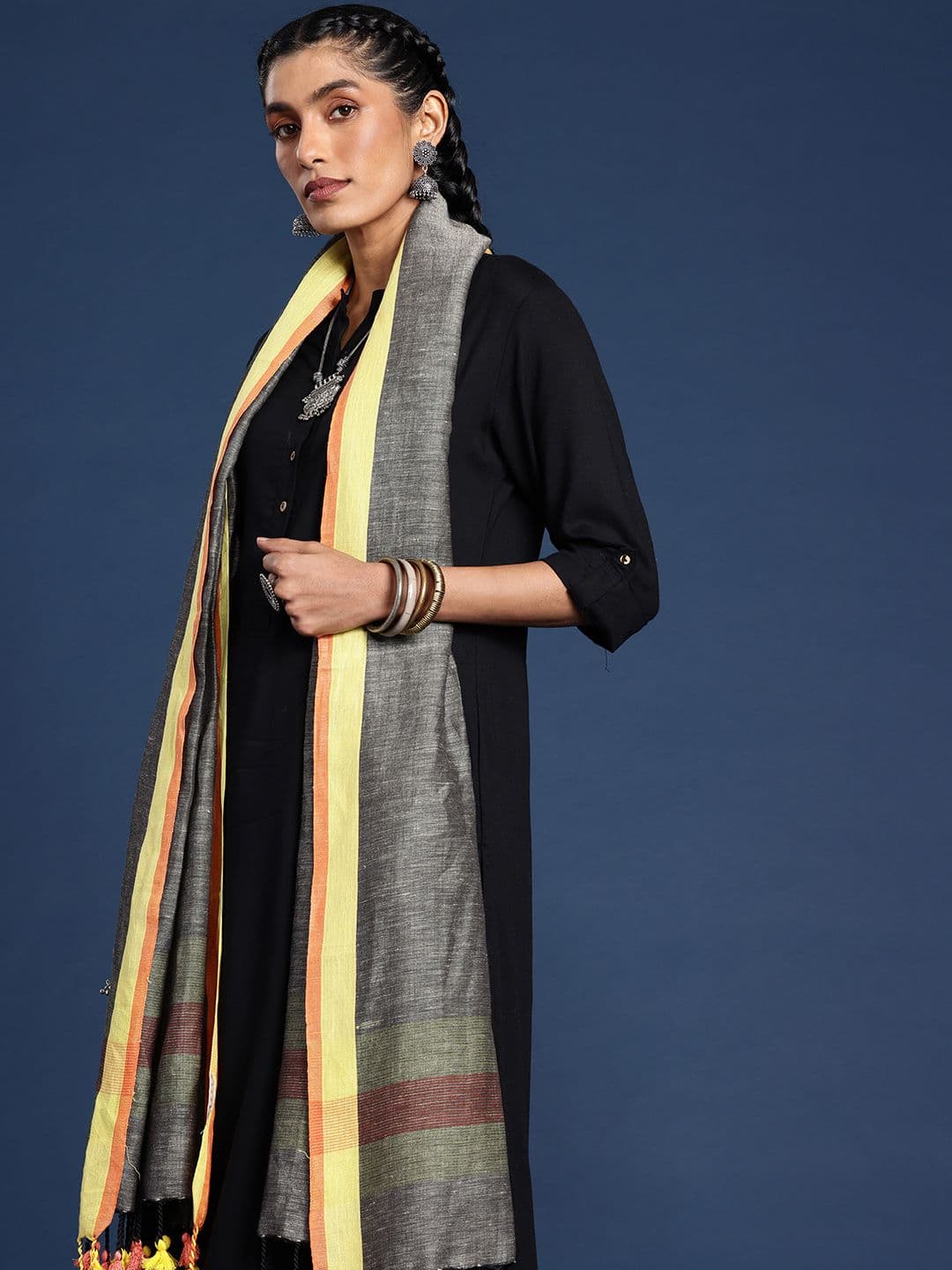 Taavi Woven Linen Blend Dupatta - view 1