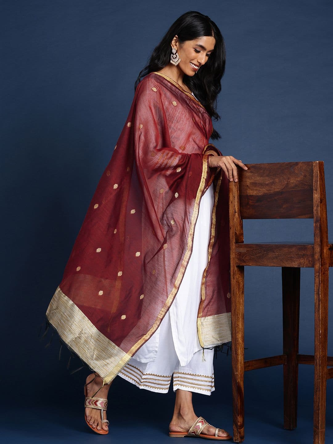 Taavi Ethnic Motifs Woven Design Handloom Dupatta - view 1