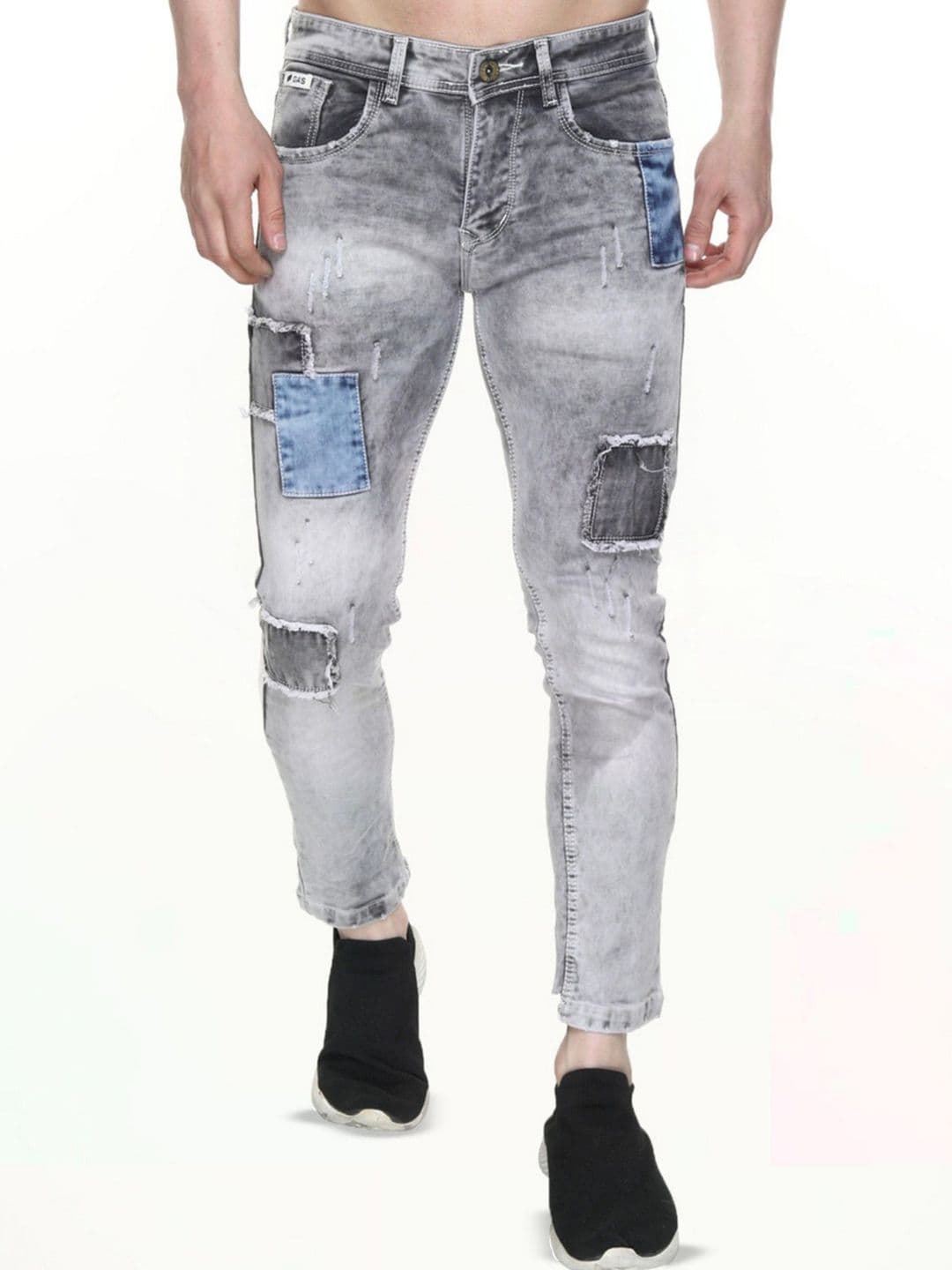 KHASAAB STYLE Men Slim Fit Low-Rise Mildly Distressed Light Fade Jeans - view 1
