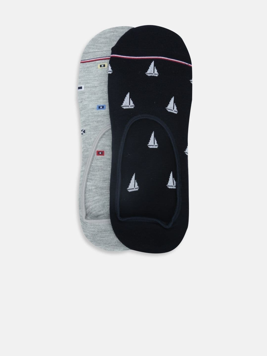 Tommy Hilfiger Men Pack of 2 Cotton Assorted Patterned Shoe Liners Socks - view 1
