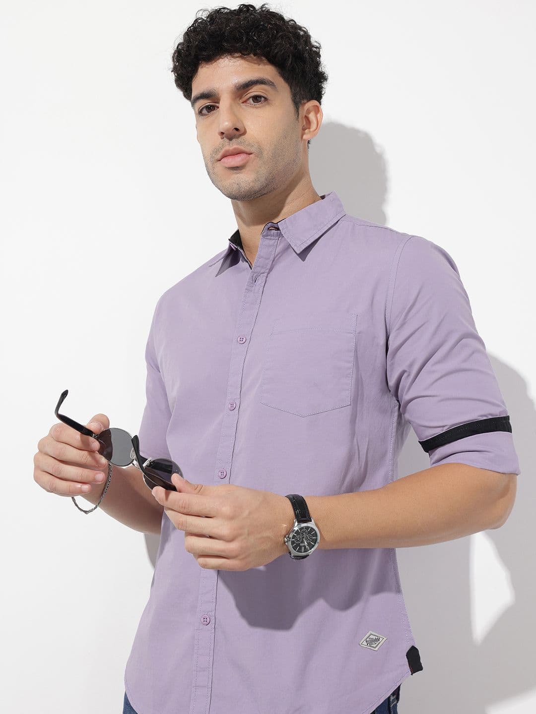 The Roadster Life Co. Roll-Up Sleeves Pure Cotton Casual Shirt - view 1