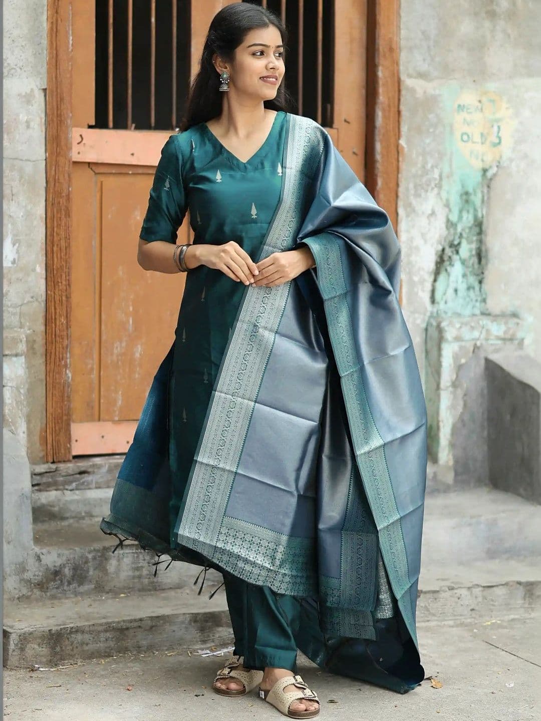 Moda Rapido Women Ethnic Motifs Printed Regular Kurta with Trousers & With Dupatta - view 1