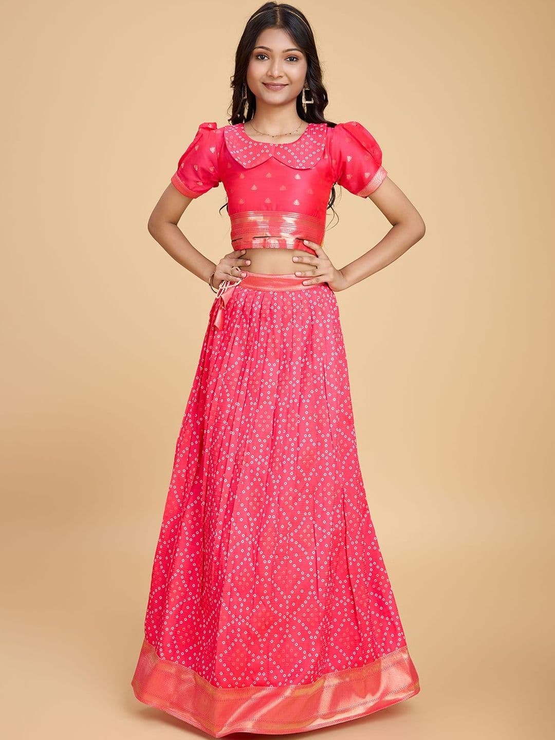 KALANANDI Girls Embellished Ready to Wear Lehenga & - view 1