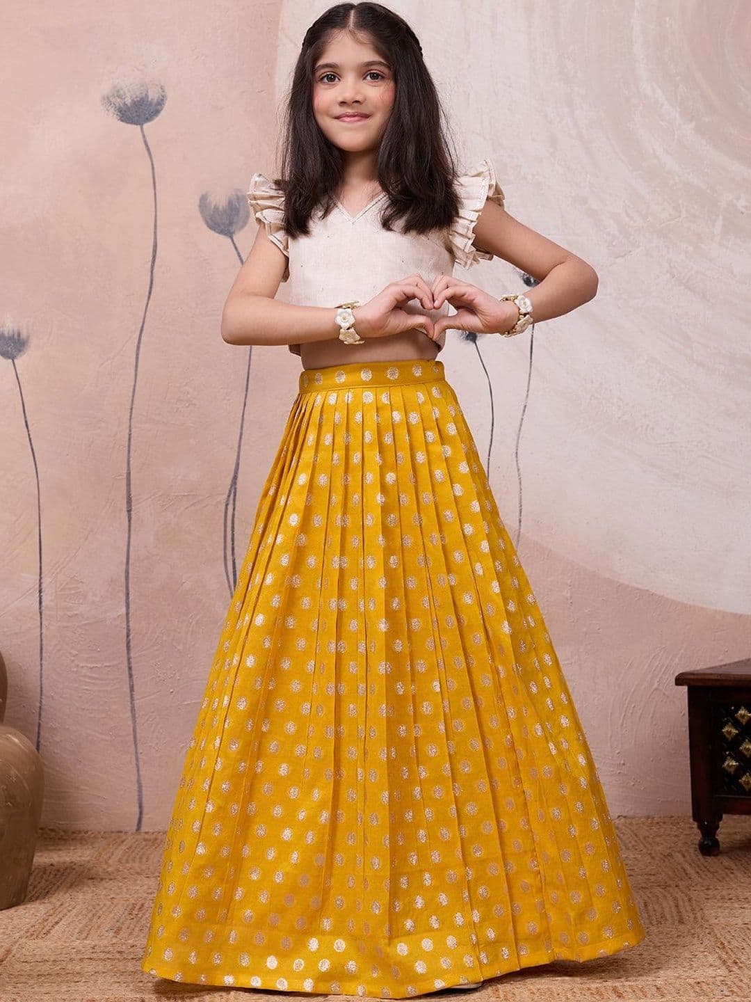 Tasarika Girls Embellished Ready to Wear Lehenga & - view 1