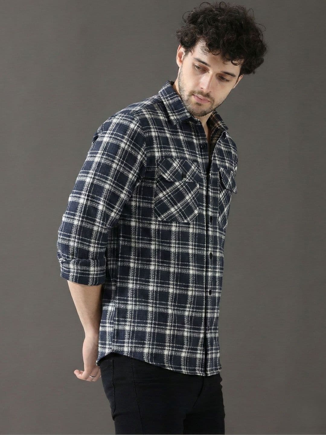 COMBRAIDED Men Checked Woven Jacket - view 1