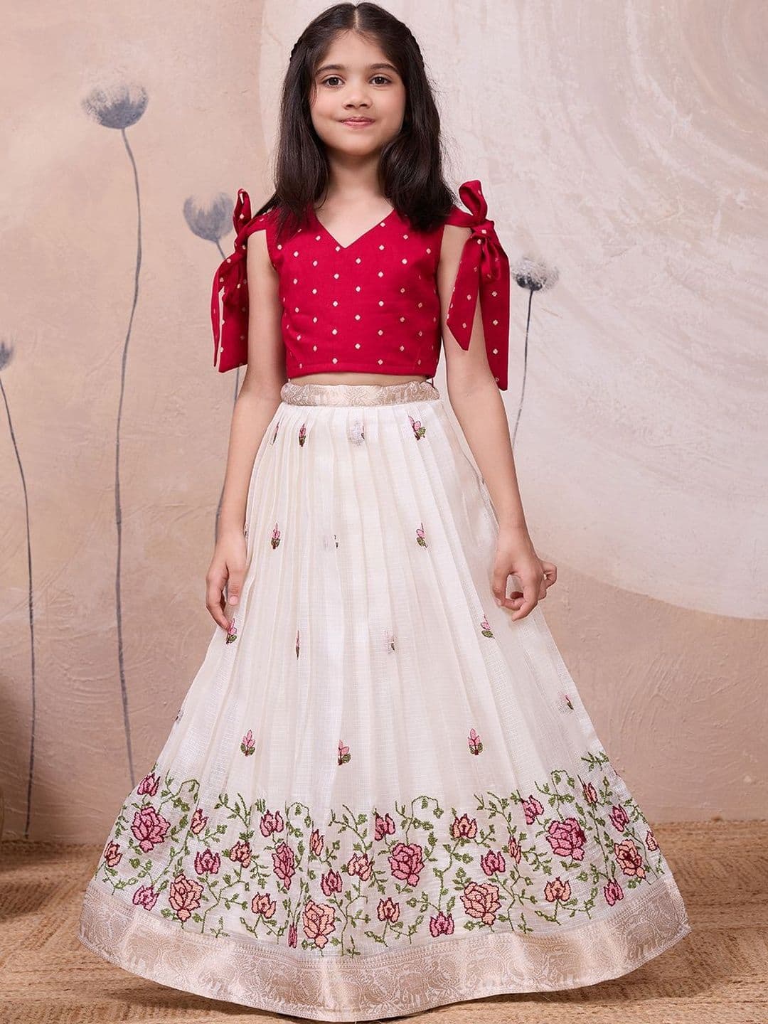 Tasarika Girls Printed Ready to Wear Lehenga & - view 1