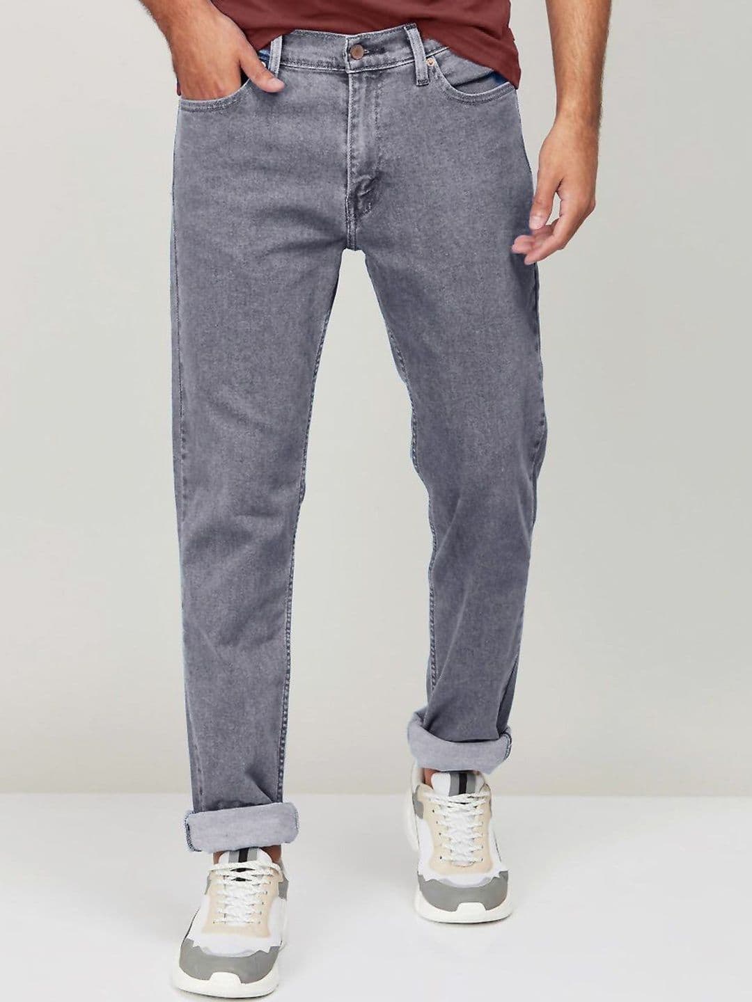 fineblu Men Straight Fit High-Rise Light Fade Stretchable Jeans - view 1