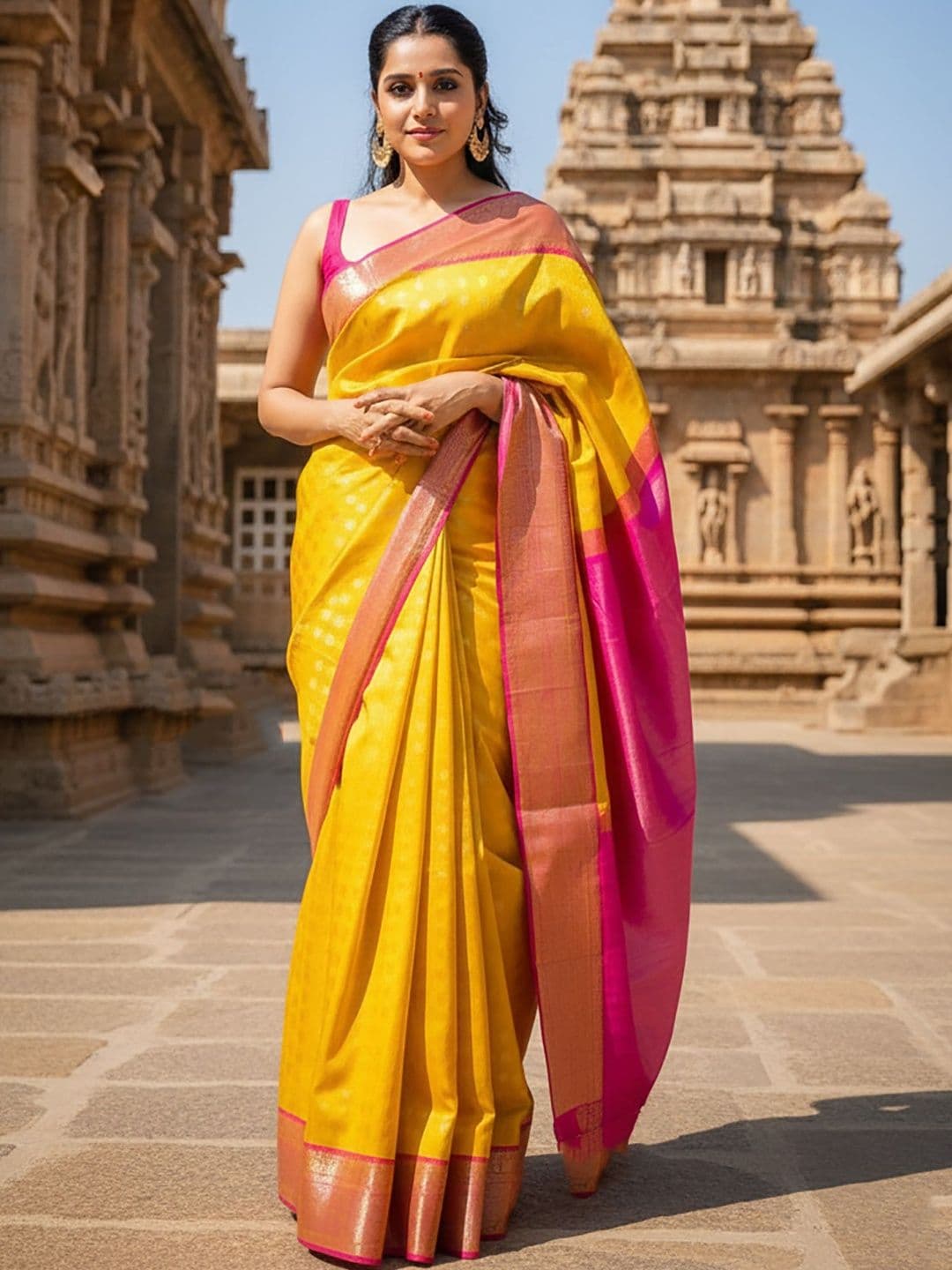 Aldwych Woven Design Zari Silk Blend Handloom Banarasi Saree - view 1