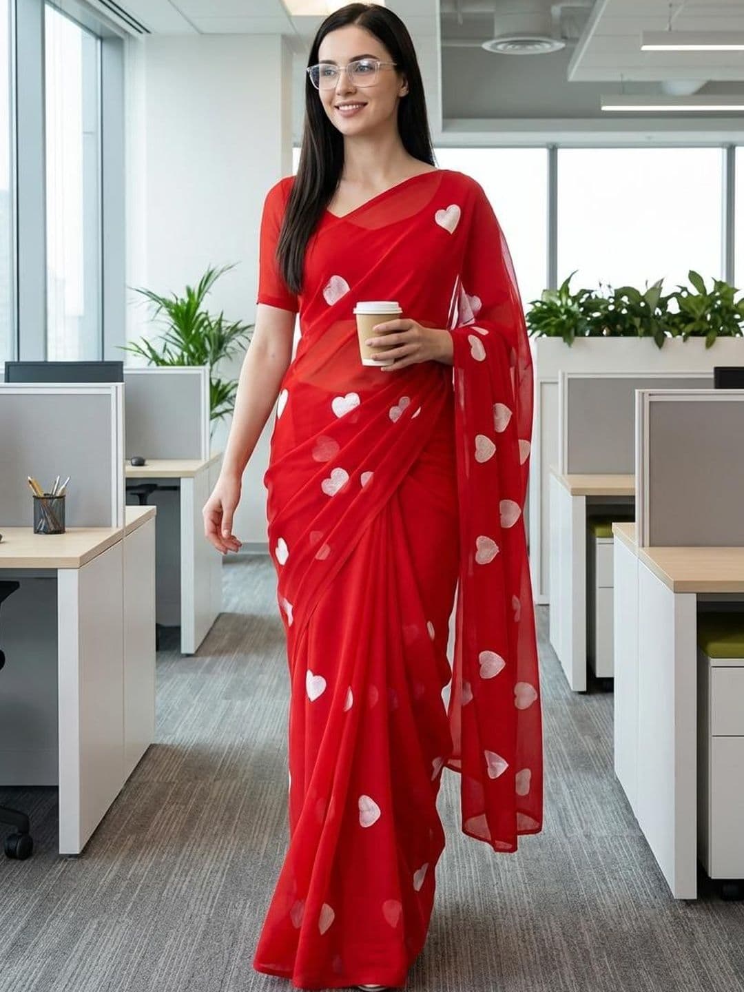 STYLE MODA Poly Chiffon Designer Saree - view 1
