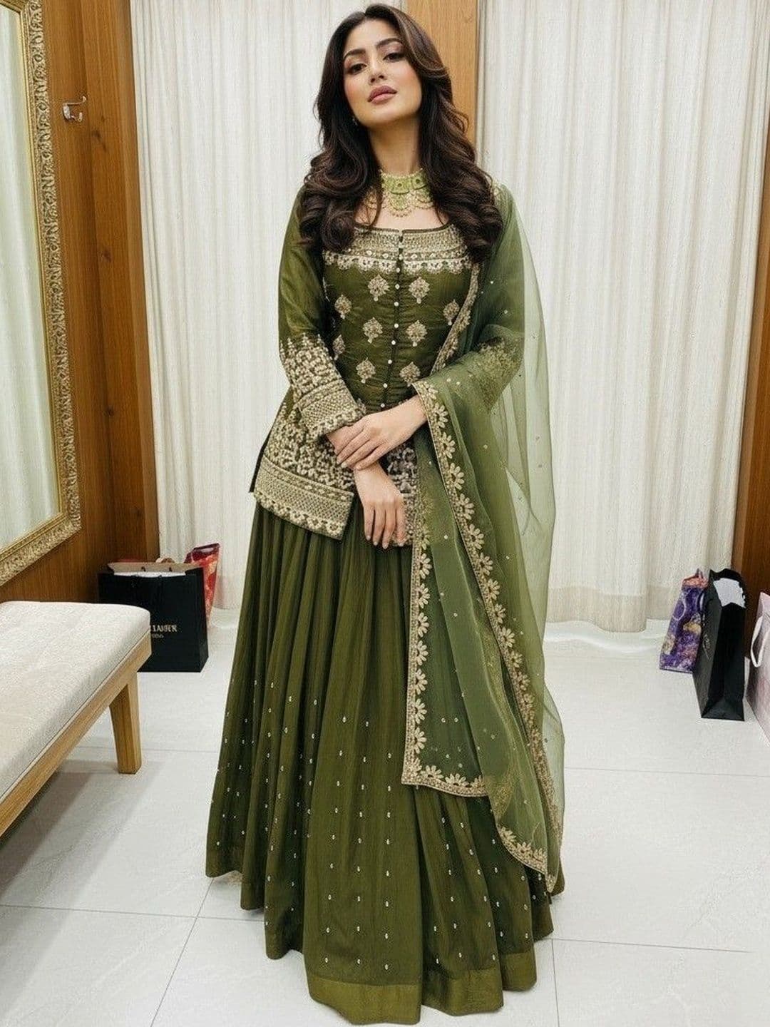 krisha fashion Embroidered Ready to Wear Lehenga & Blouse With Dupatta - view 1