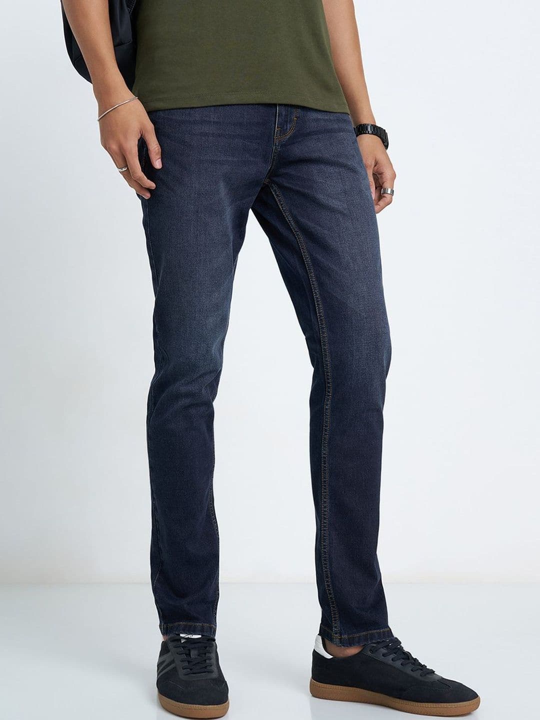 SF JEANS by Pantaloons Men Slim Fit Mid-Rise Light Fade Jeans - view 1