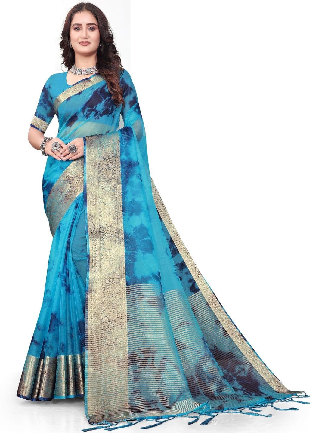 KOTHARI SST Tie and Dye Organza Patola Saree - view 1
