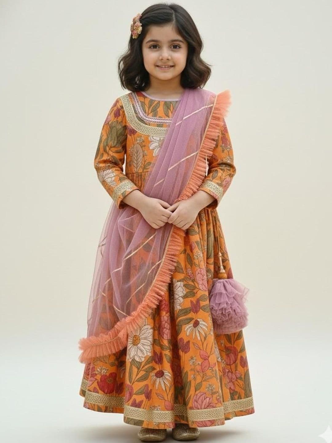 THE WISHING CLOSET Girls Printed Ready to Wear Lehenga & Blouse With Dupatta - view 1