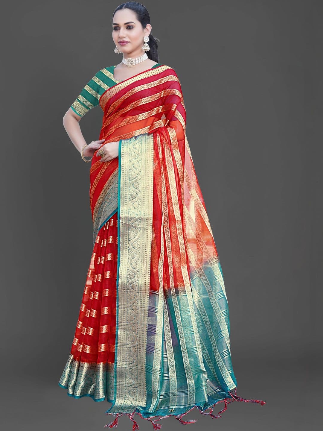 KOTHARI IC Woven Design Zari Organza Heavy Work Patola Saree - view 1