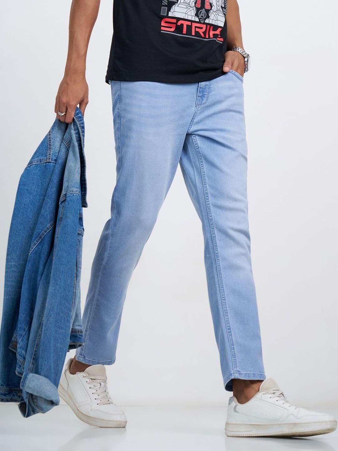 SF JEANS by Pantaloons Men Slim Fit Mid-Rise Light Fade Jeans - view 1