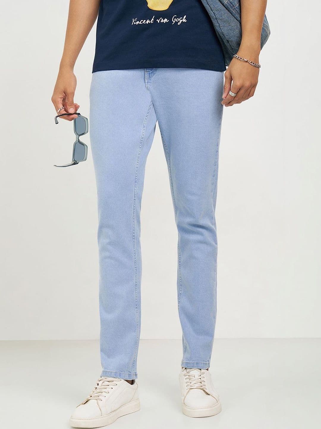 SF JEANS by Pantaloons Men Slim Fit Mid-Rise Light Fade Jeans - view 1