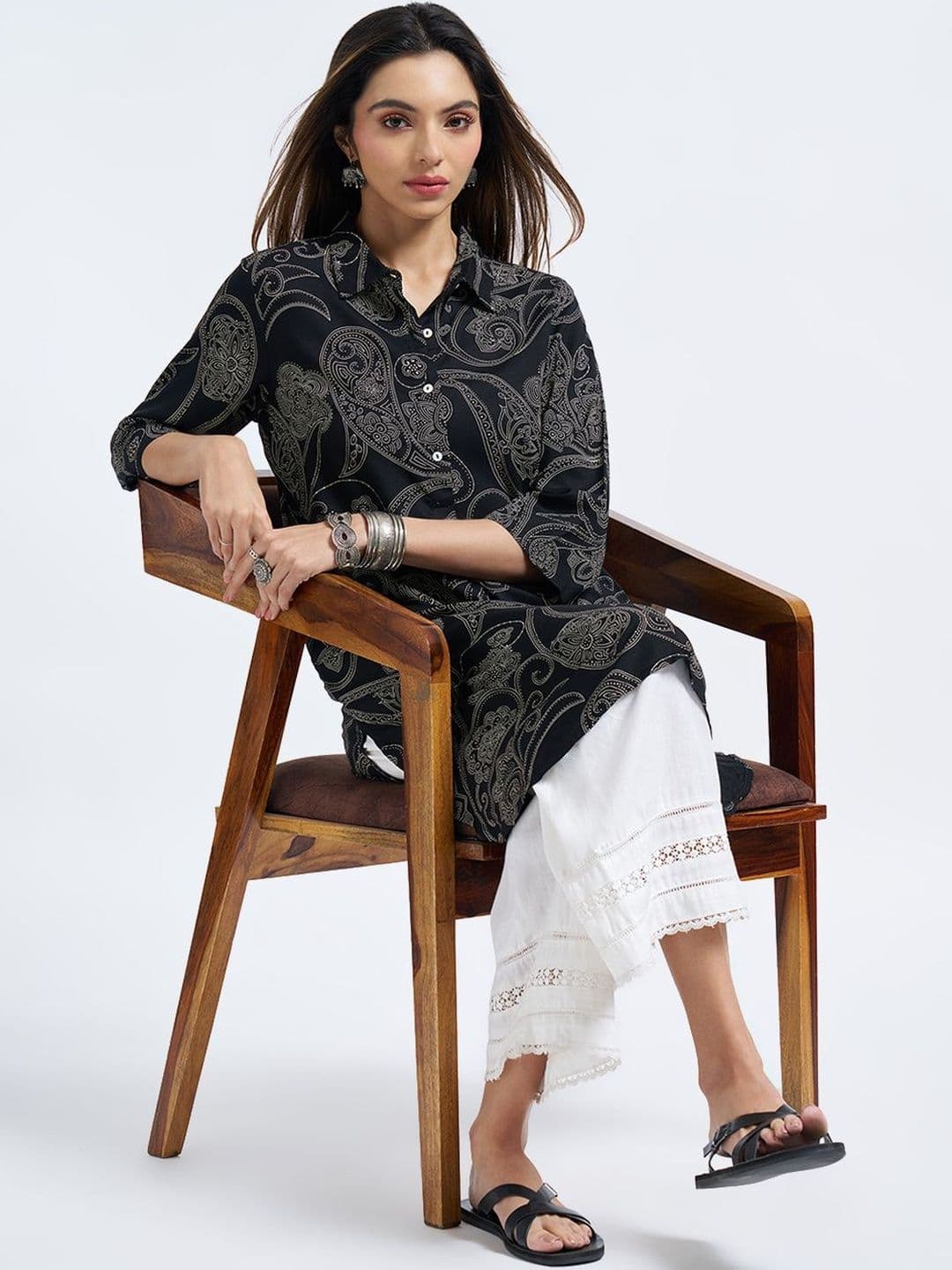 RANGMANCH BY PANTALOONS Women Printed Flared Sleeves Kurta - view 1