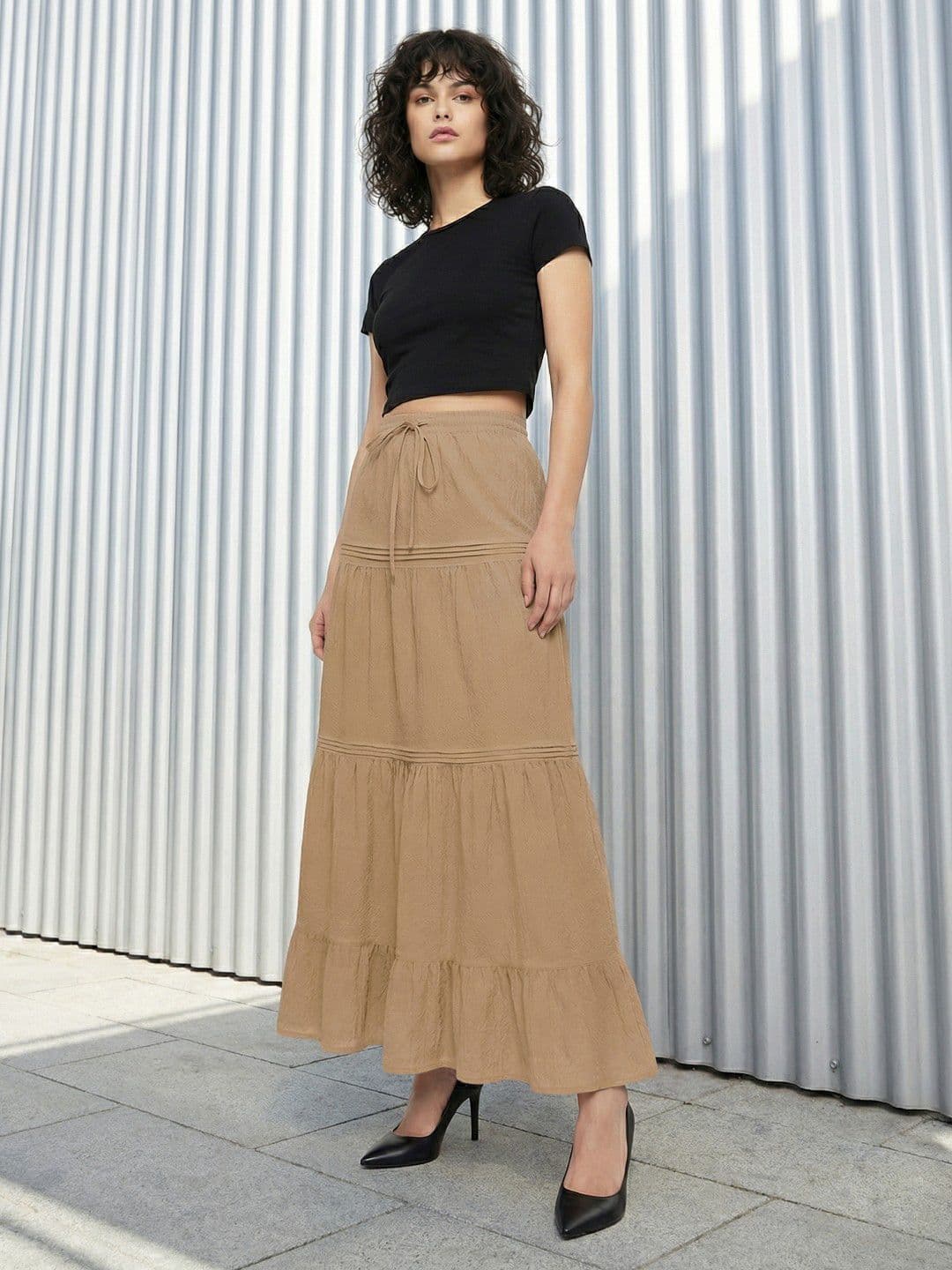 glitchez Maxi-length Tiered Skirts - view 1
