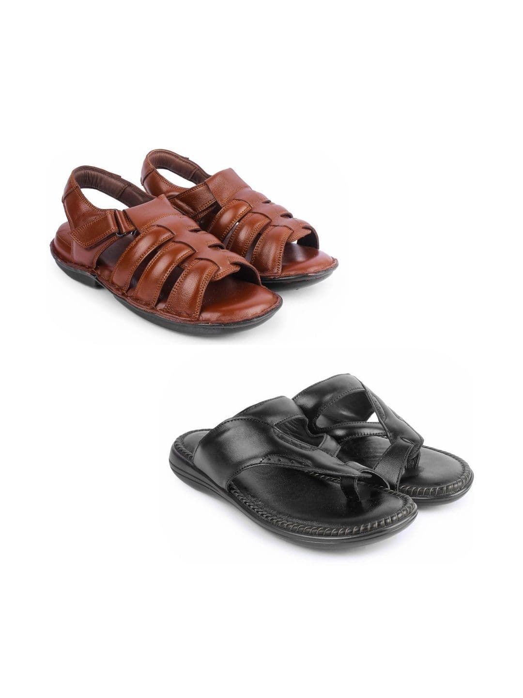 feather leather Men Comfort Sandals - view 1