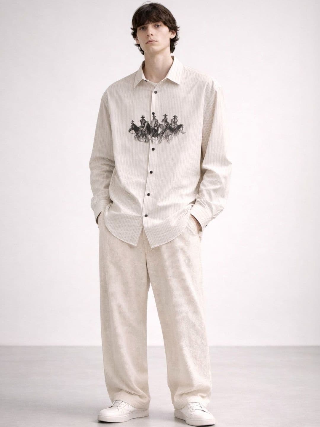 Big Bunny Men Striped Casual Shirt - view 1