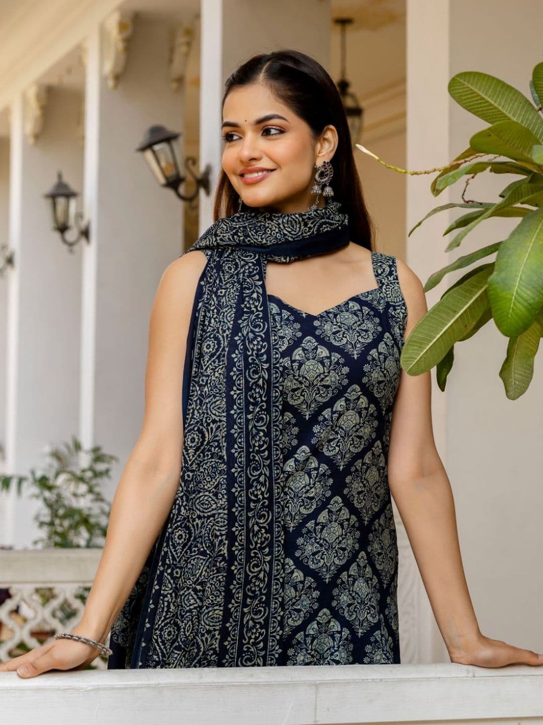 Anouk Rustic Women Ethnic Motifs Printed Regular Pure Cotton Kurta with Palazzos & With Dupatta - view 1