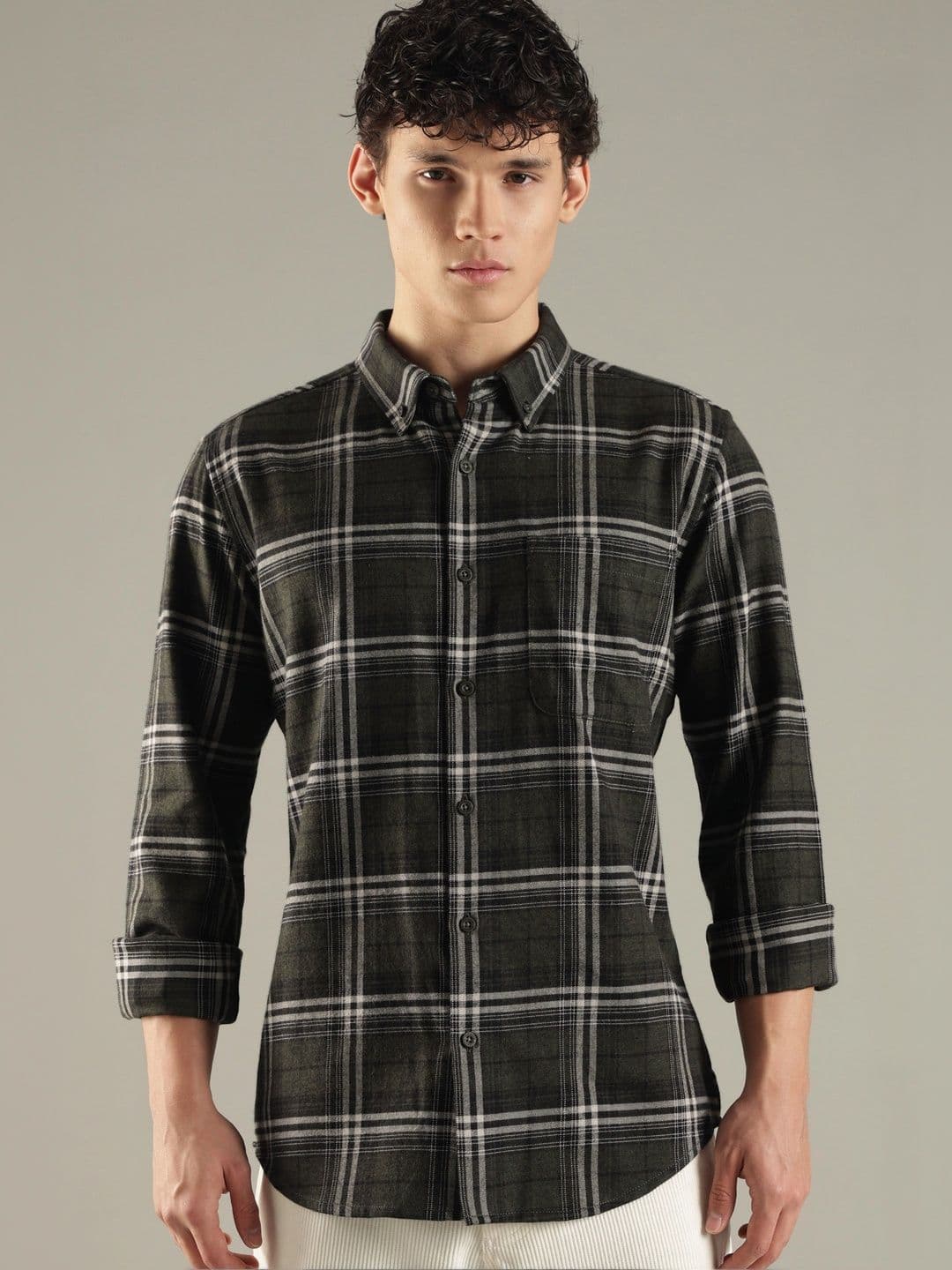 HERE&NOW Men Slim Fit Tartan Checks Checked Casual Shirt - view 1
