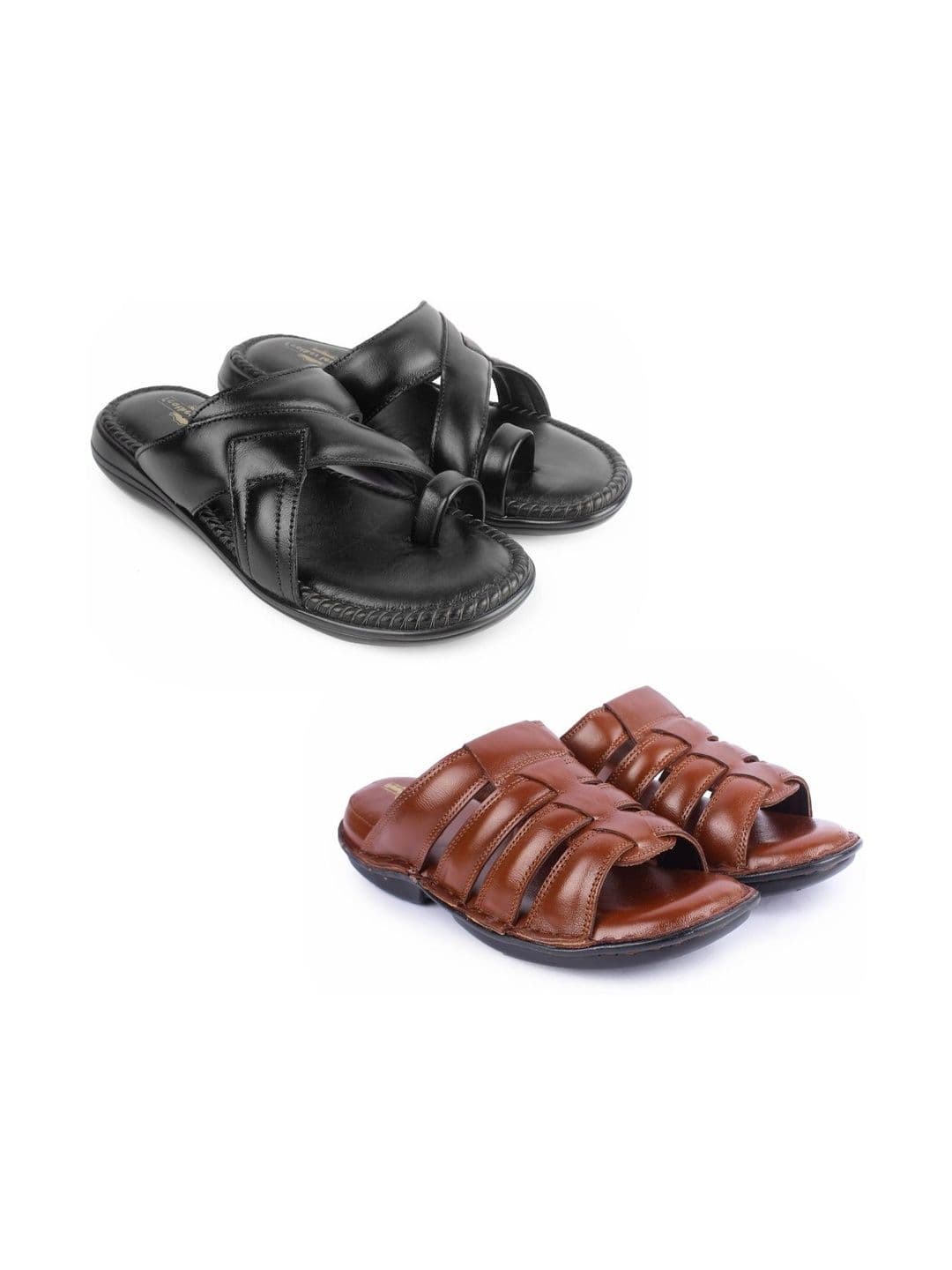 feather leather Men Comfort Sandals - view 1