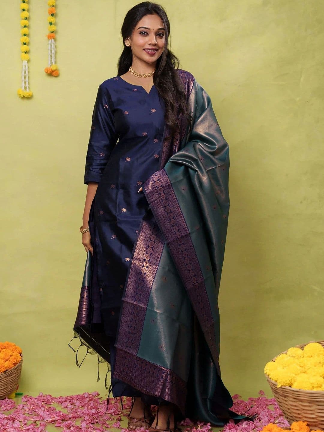 SHOPLANCE Women Regular Kurta with Trousers & With Dupatta - view 1