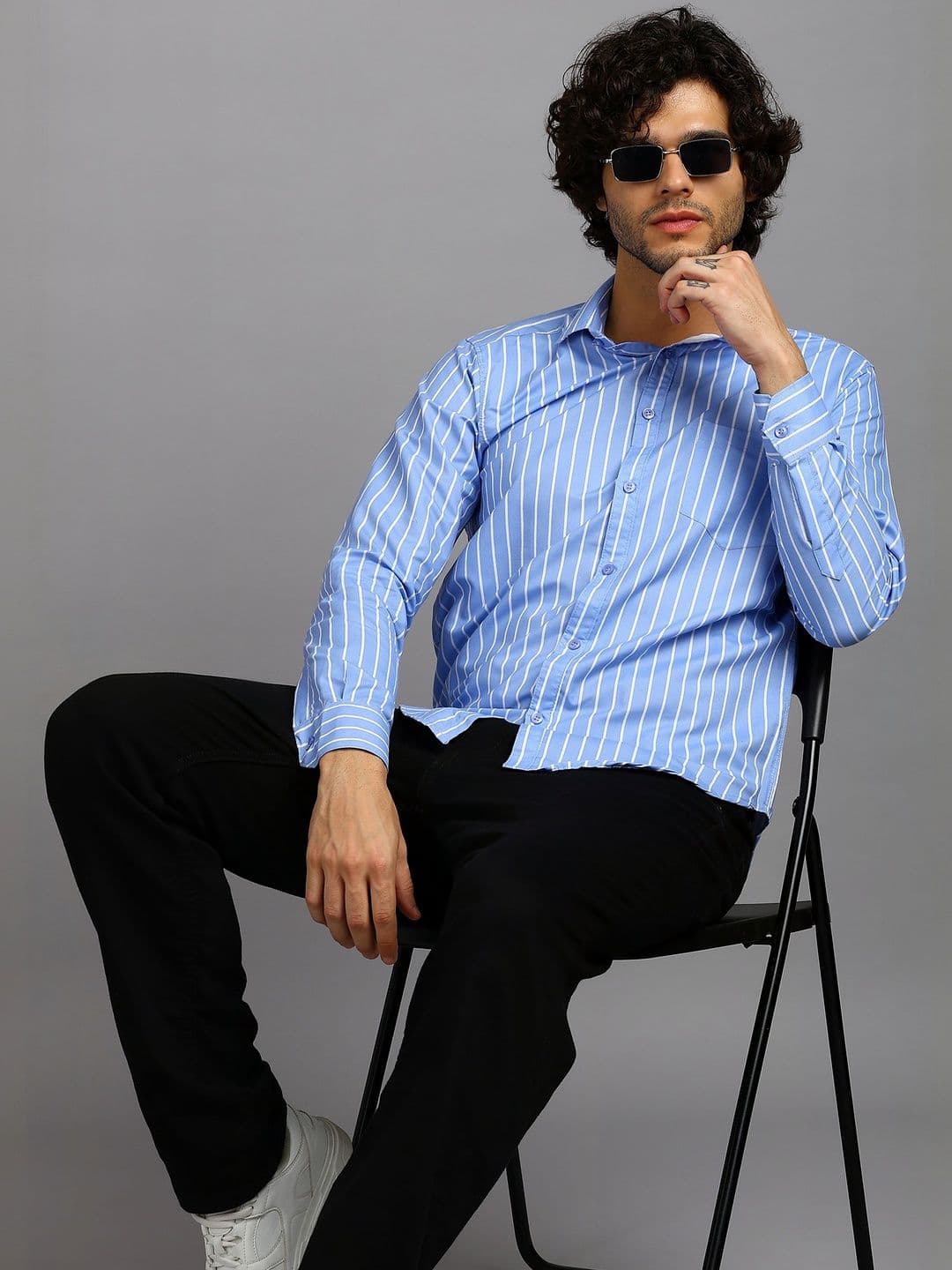 RODEIZ Men Regular Fit Vertical Striped Casual Shirt - view 1