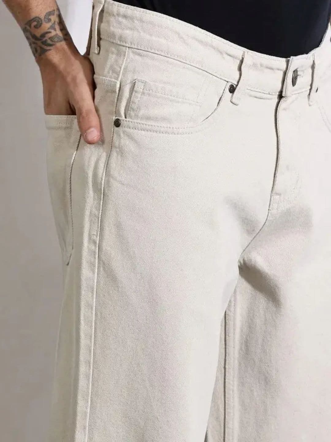 Metronaut Men Classic Relaxed Fit Mid-Rise Stretchable Jeans