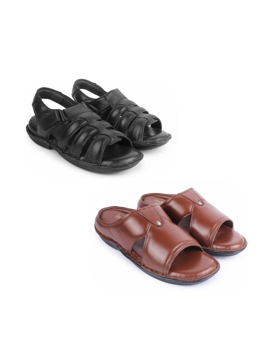 feather leather Men Gladiators Sandals - view 1