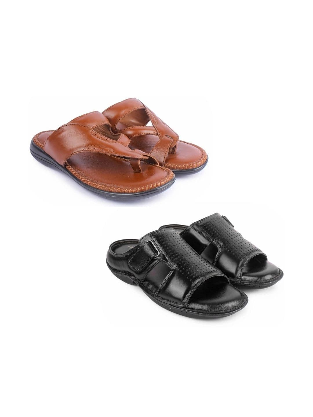 feather leather Men Comfort Sandals - view 1