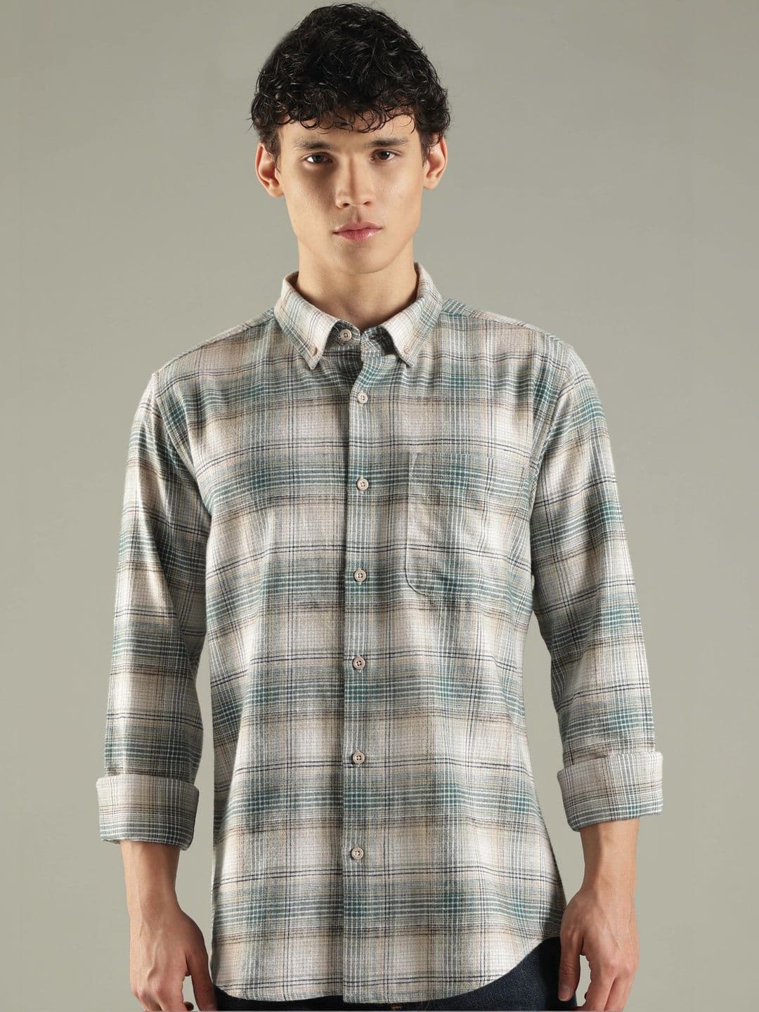 HERE&NOW Men Slim Fit Checked Casual Shirt - view 1