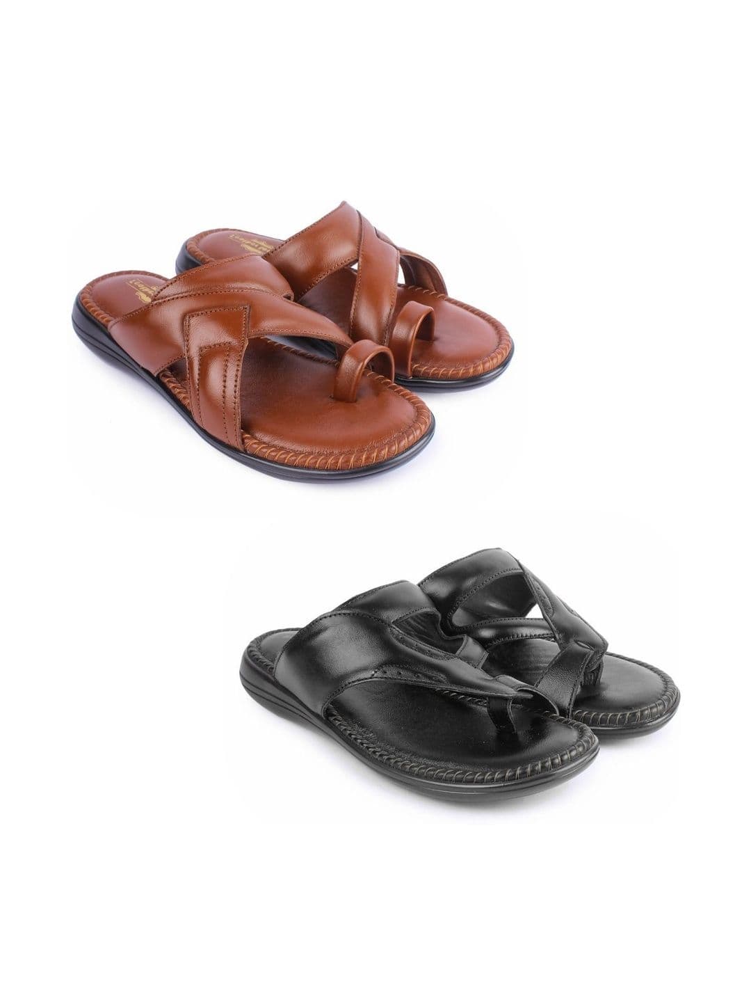 feather leather Men Comfort Sandals - view 1