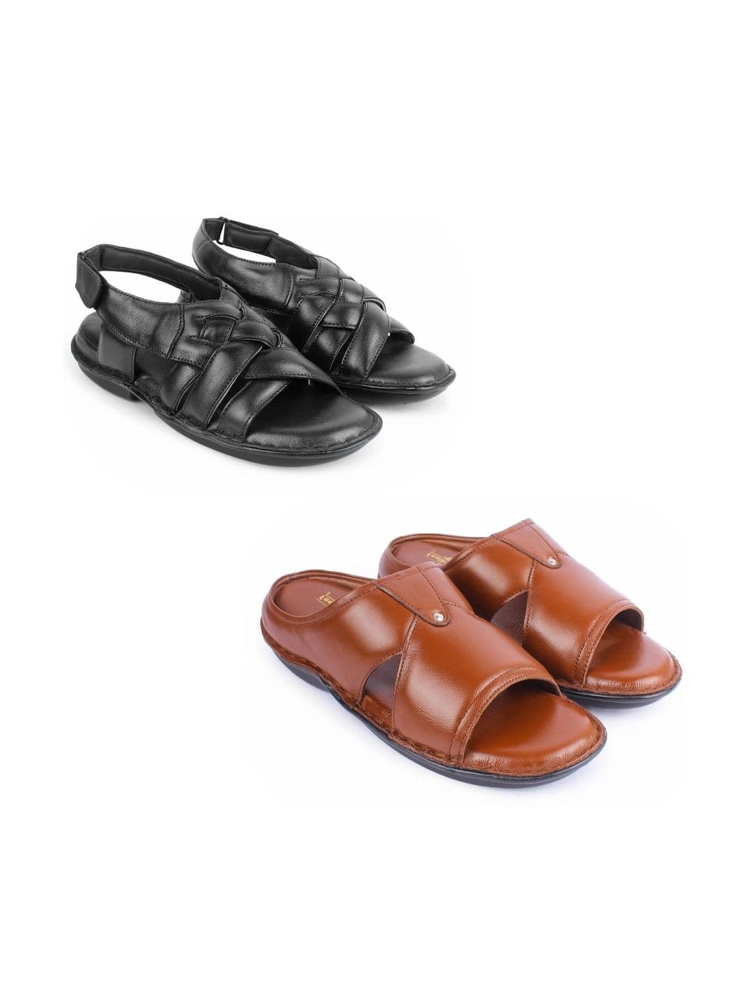 feather leather Men Comfort Sandals - view 1