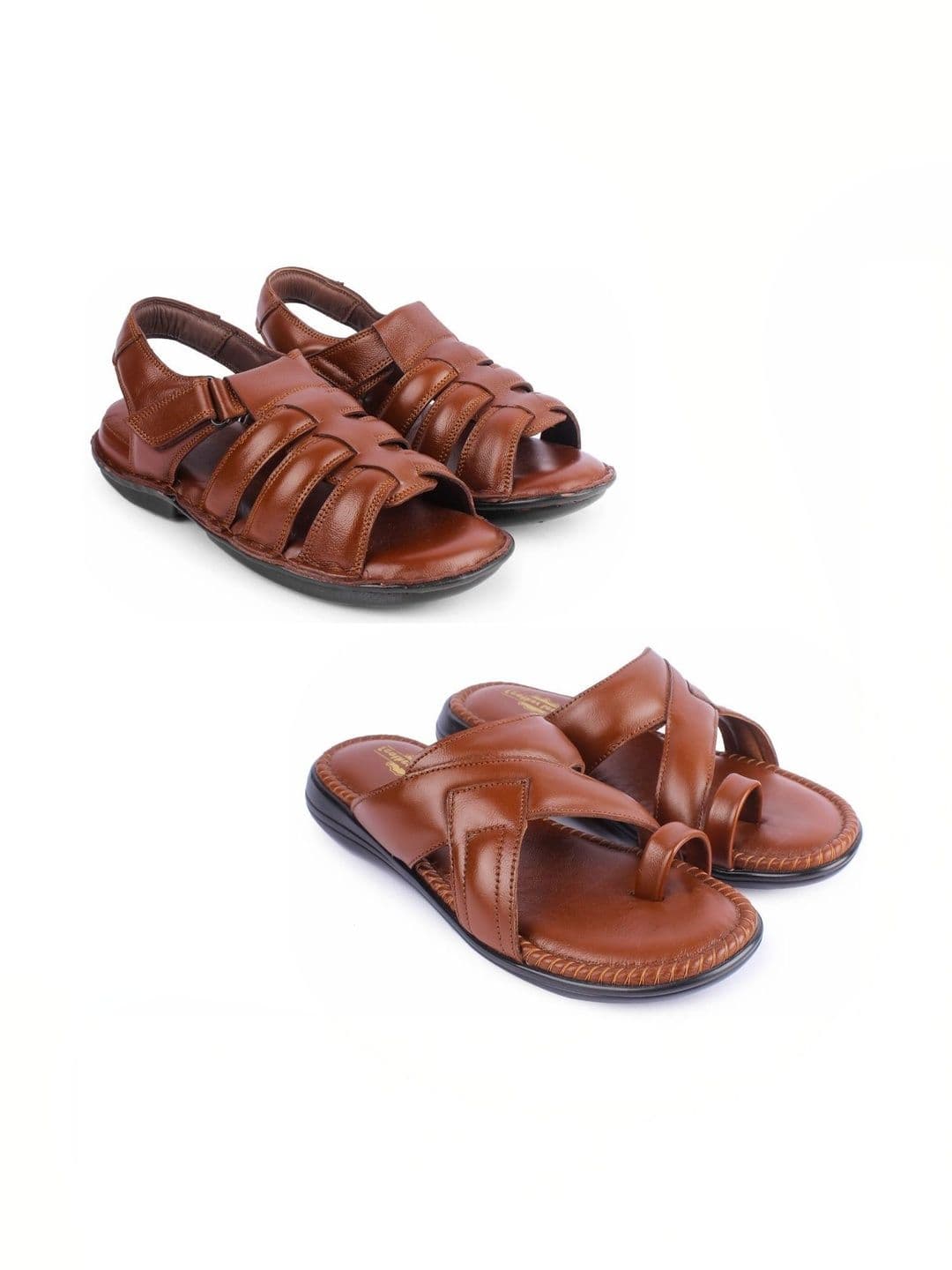 feather leather Men Comfort Sandals - view 1