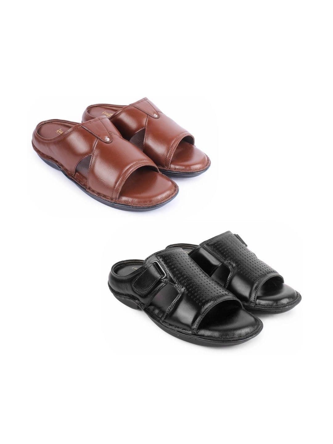 feather leather Men Comfort Sandals - view 1