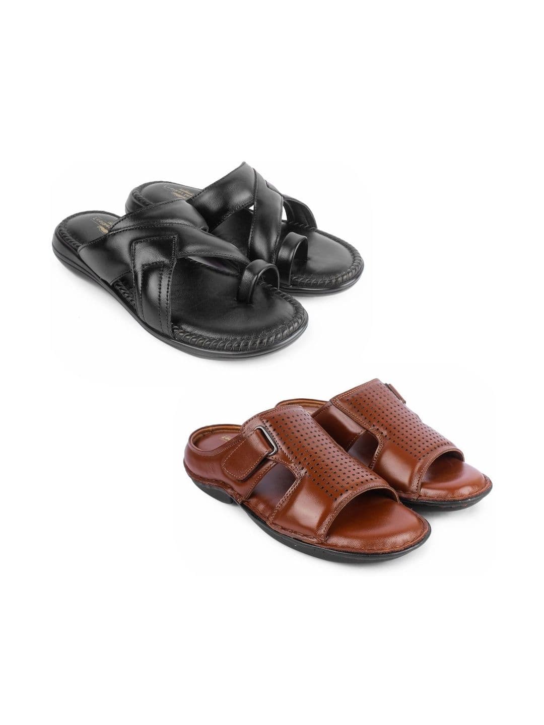 feather leather Men Comfort Sandals - view 1
