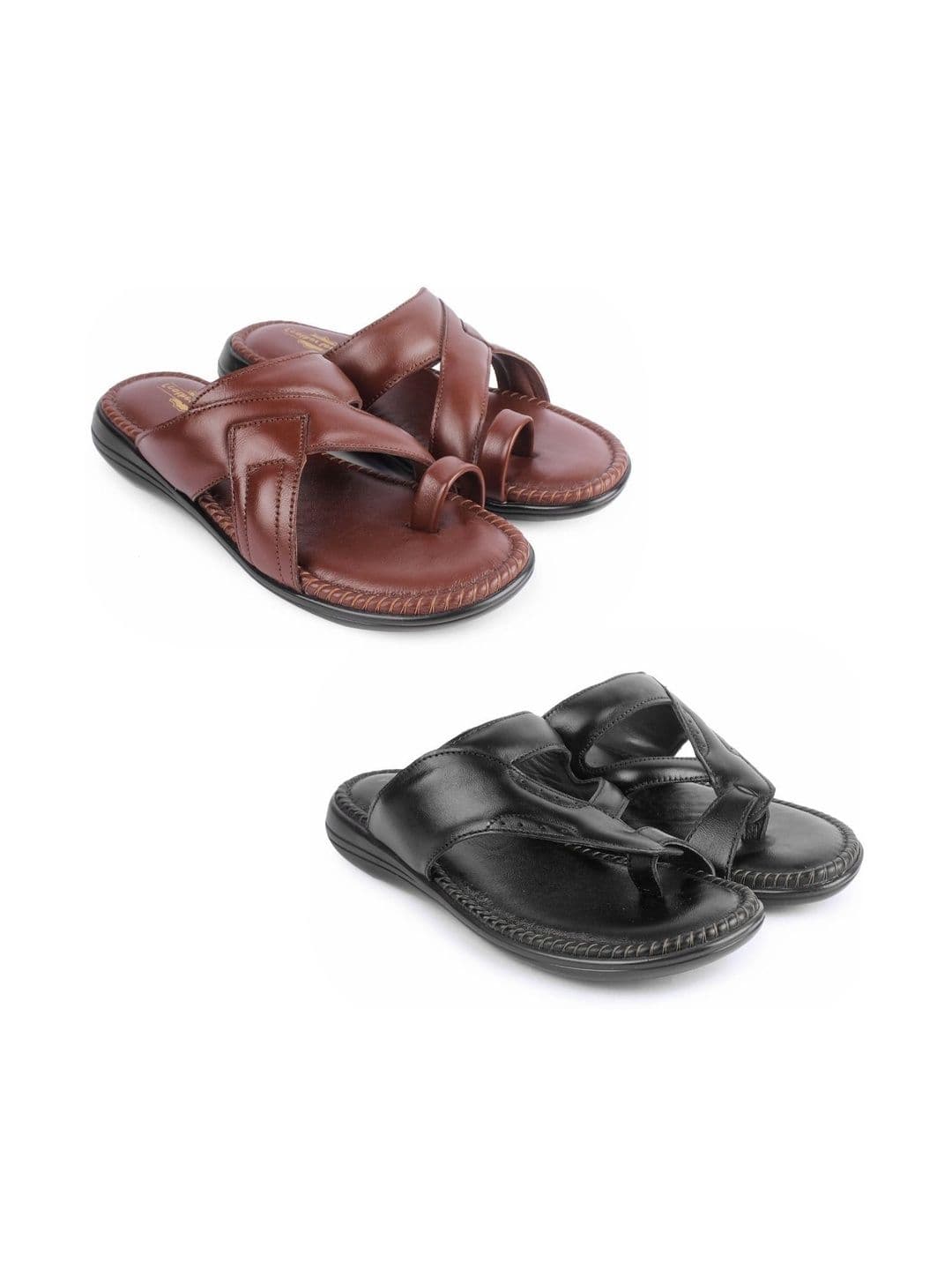 feather leather Men Comfort Sandals - view 1