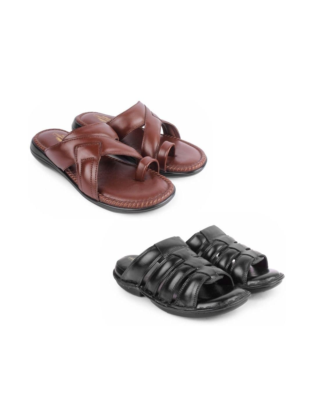 feather leather Men Comfort Sandals - view 1