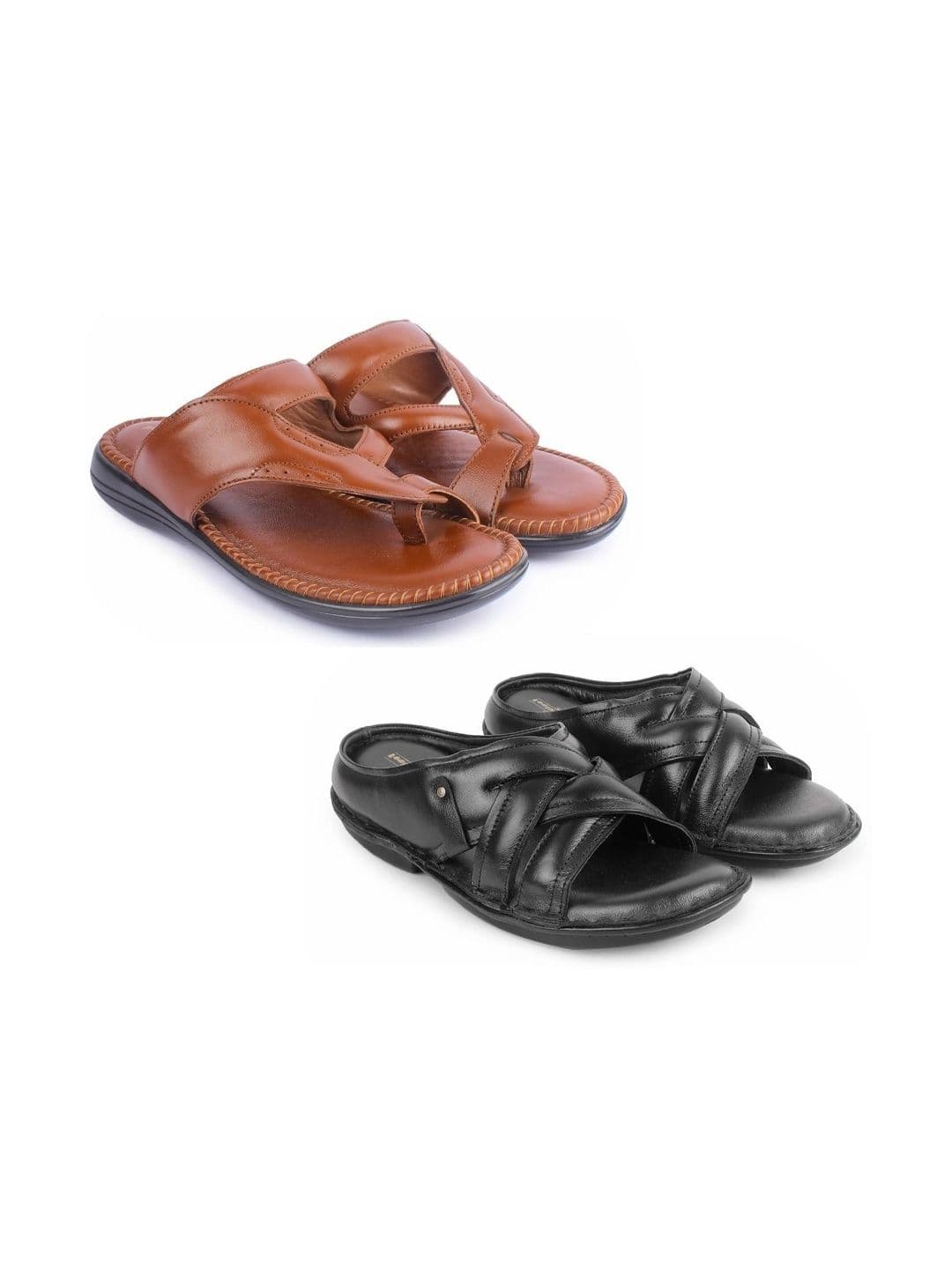 feather leather Men Comfort Sandals - view 1