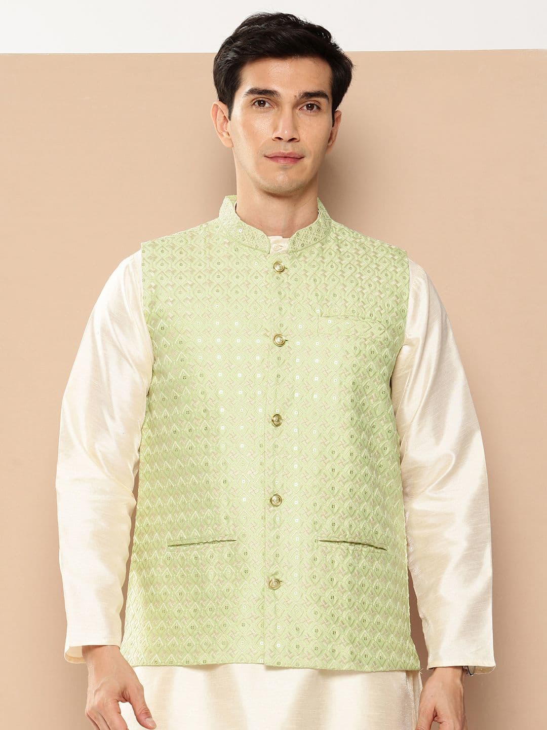 DIVISIVE Embroidered Nehru Jacket - view 1
