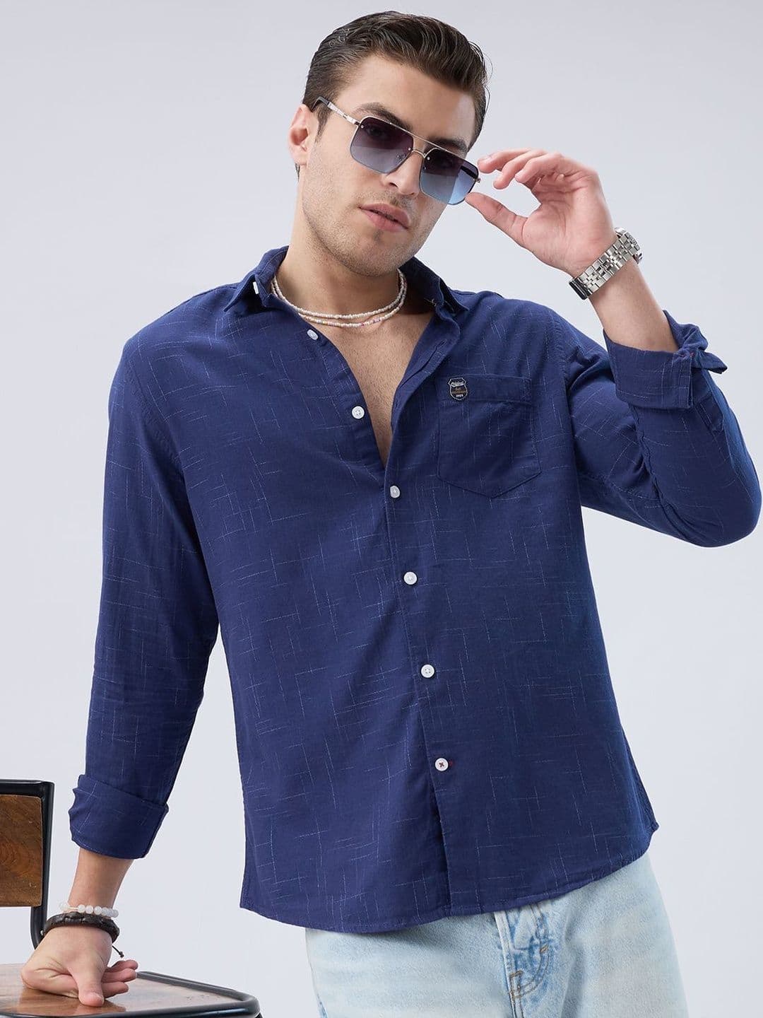 VASTRADO Subtle Abstract Cotton Long Sleeves Shirt - view 1