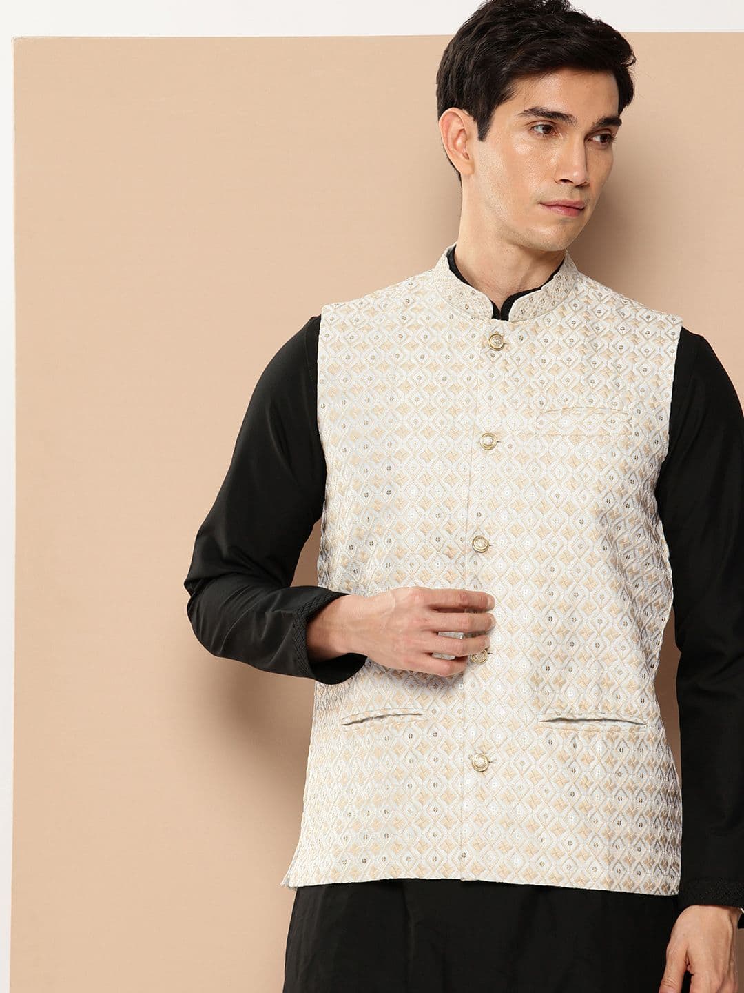 DIVISIVE Embroidered Nehru Jacket - view 1