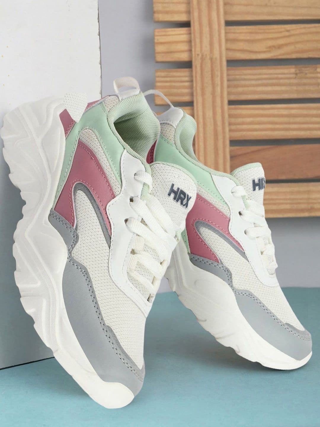 HRX by Hrithik Roshan Women White Colourblocked Round Toe Lightweight Sneakers - view 1