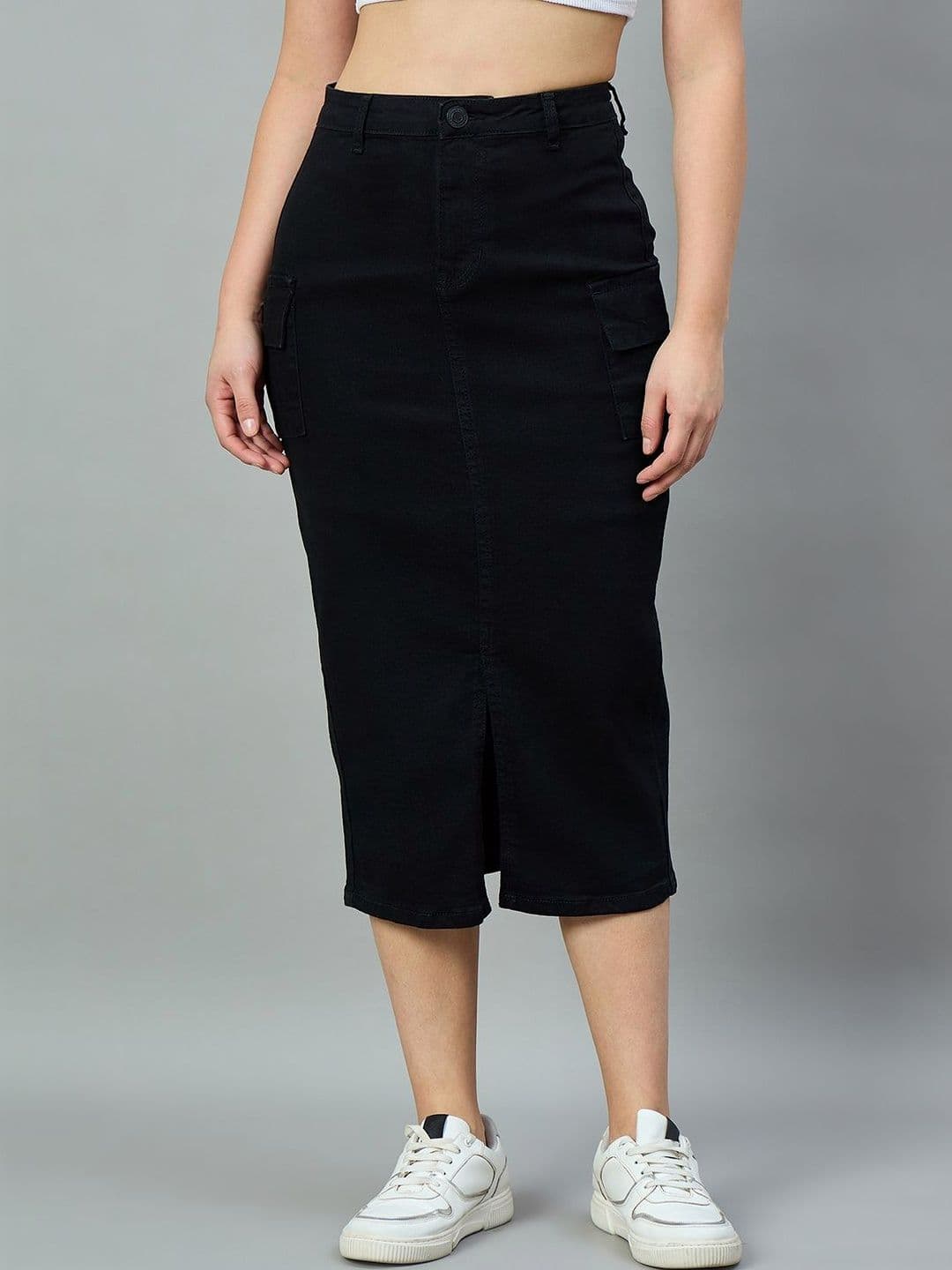 Style Quotient Cotton Midi A-Line Skirts - view 1