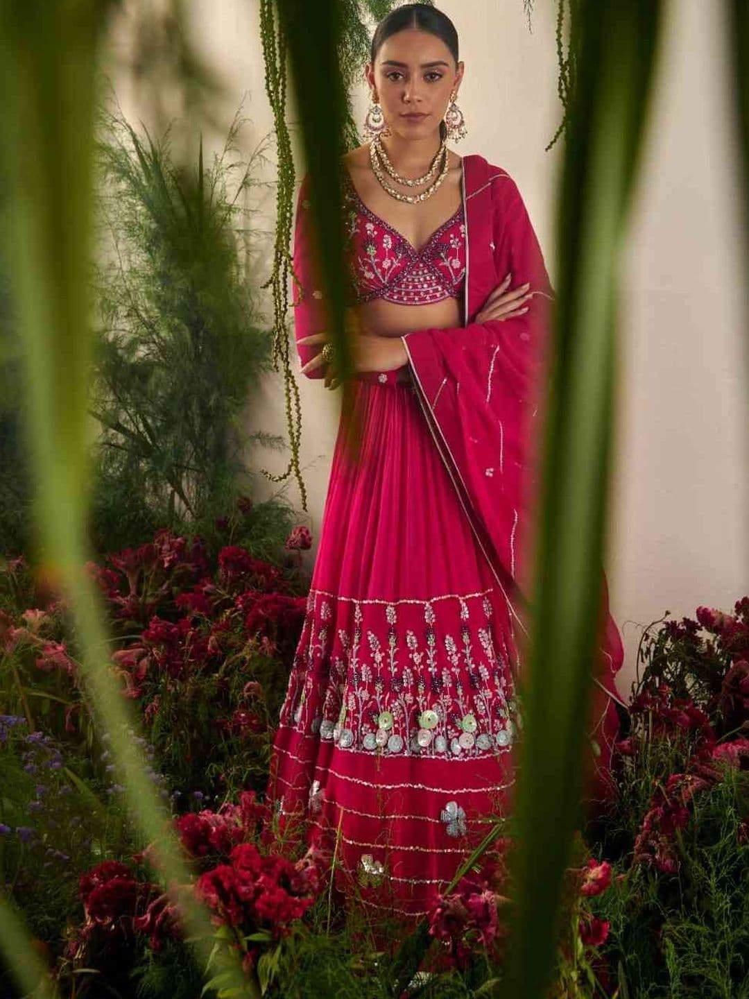 Tilsim by Sagarika Mehrotra Embroidered Sequinned Ready to Wear Blouse With Dupatta - view 1