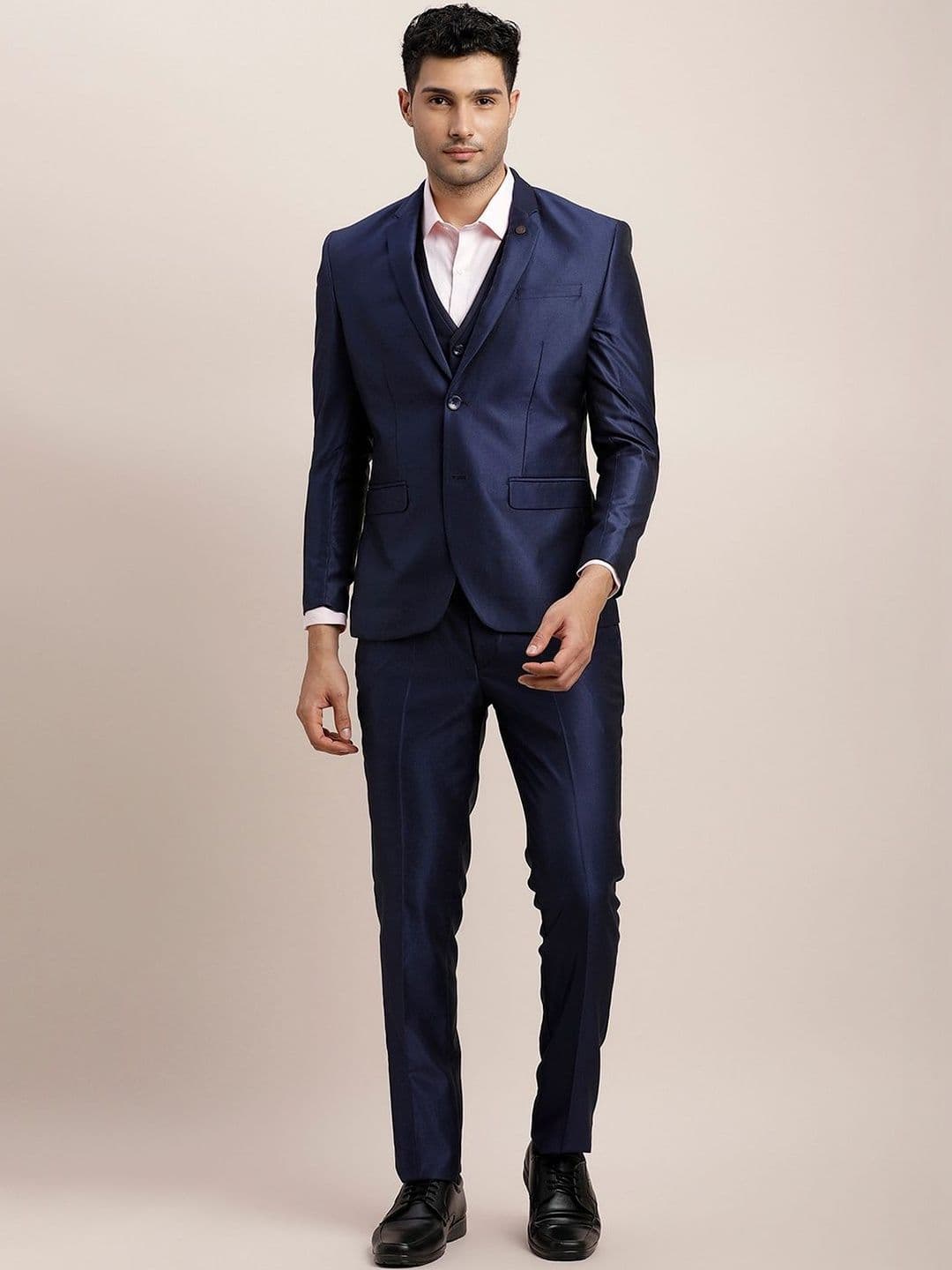 Turtle Tailored-Fit Single-Breasted Three-Piece Suit